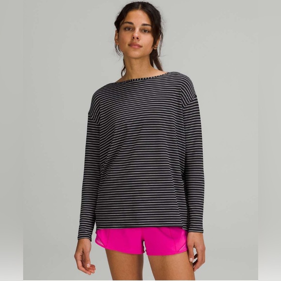 Lululemon Back in Action Long Sleeve Shirt Parallel Stripe - Picture 1 of 9